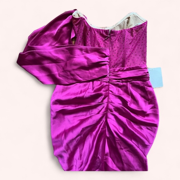 Miss Circle Fuchsia Darlene Crystal Corset Satin Cocktail Formal Dress NWT Sz S - Picture 9 of 11